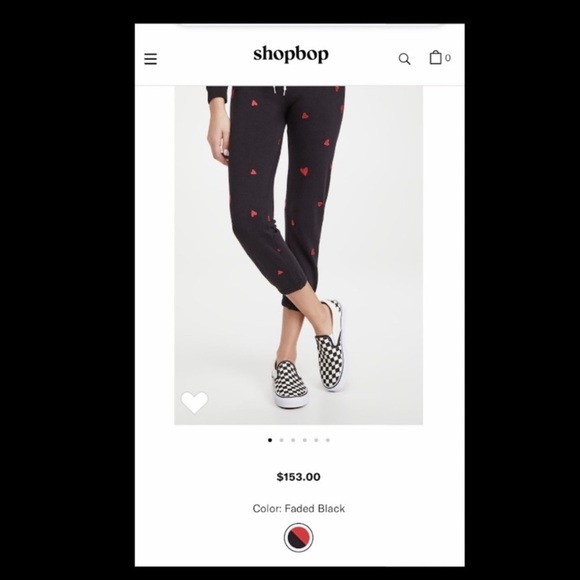 Monrow Heart Embroidered Sweatpants in Black- XS,S - Picture 5 of 10